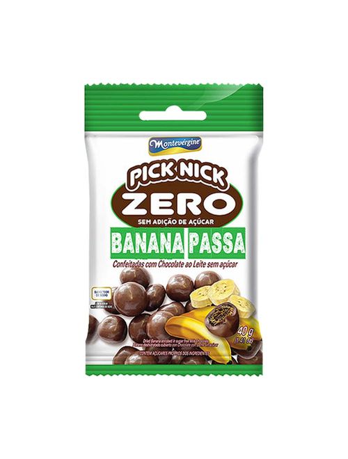 Pick Nick Zero Banana Passa com Chocolate 40g - Montevérgine