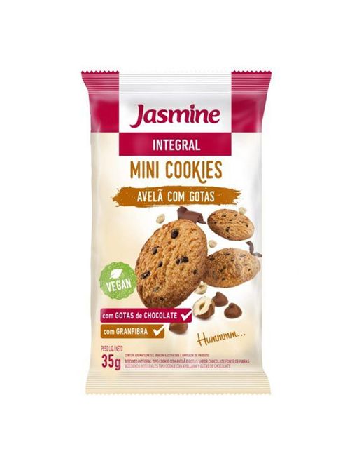 Mini Cookies Integral Avelã Gotas 35g - Jasmine