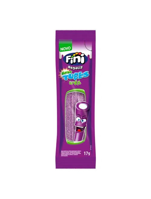 Mini Bala de Gelatina Tubes Uva Cítrica c/12 - Fini