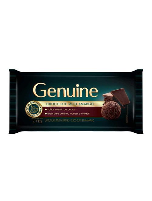 Barra de Chocolate Genuine Meio Amargo 2,1kg - Cargill