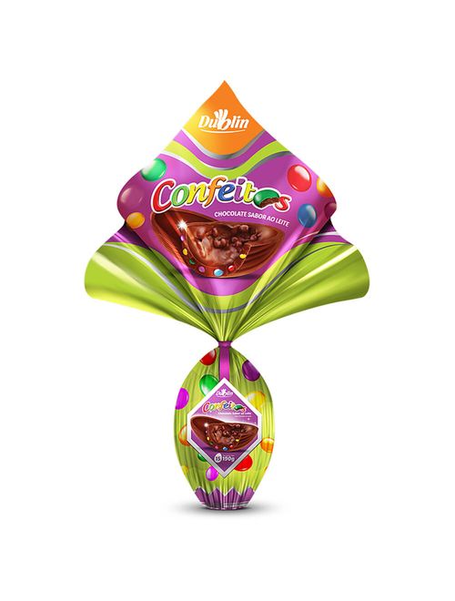 Ovo de Páscoa Sabor Ao Leite com Confeitos 190g - Dublin