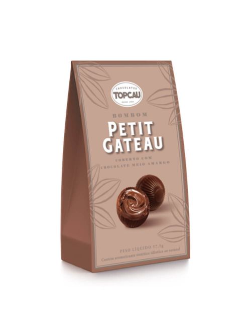 Bombom Meio Amargo Petit Gateau 57,5g - Top Cau