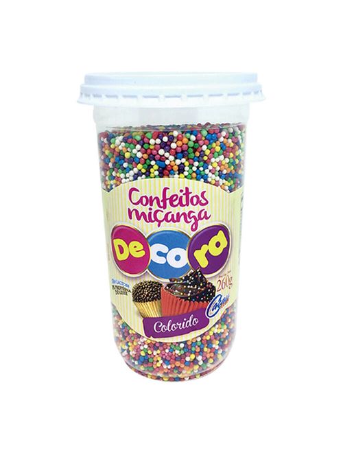 Confeito Miçanga Colorido 260g - Cacau Foods