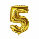 Balao-Metalizado-16----40cm-Ouro-Numero-5---Golden