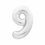 Balao-Metalizado-16----40cm-Prata-Numero-9---Golden