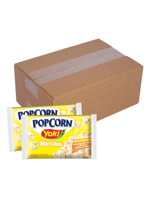 Kit 12 Pipocas para Microondas Pop Corn Natural 100g - Yoki