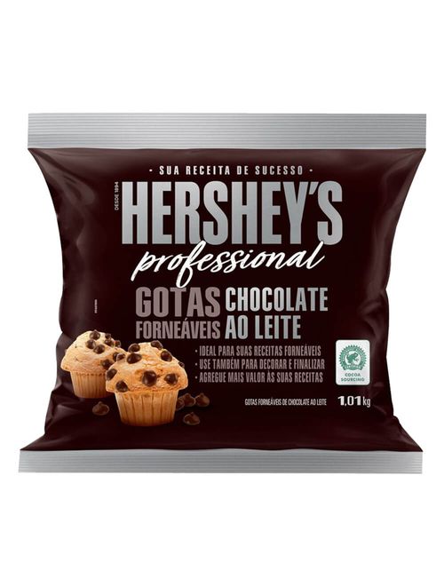 Gotas de Chocolate Forneáveis Ao Leite 1,01kg - Hersheys Professional