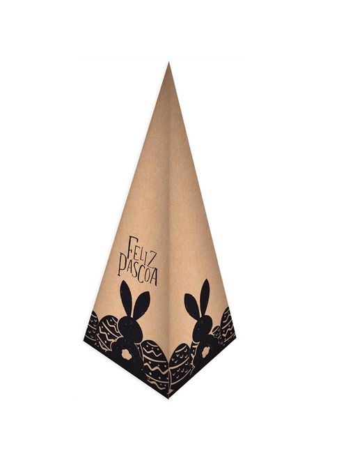 Cone Papel Cartão Kraft Feliz Páscoa M c/8 - Kidart