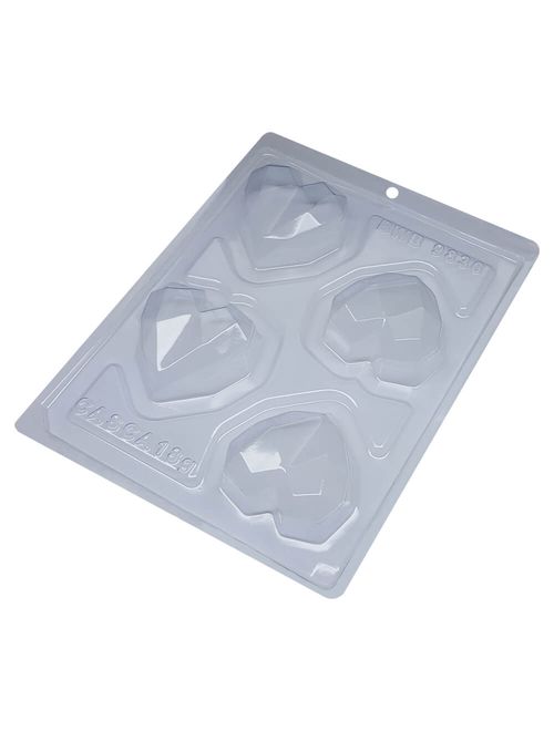 Forma PVC Coração Lapidado 4 Cavidades Ref.9836 - BWB