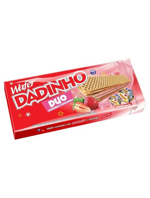 Biscoito Wafer Cremoso Duo Dadinho e Morango 130g - Dizioli