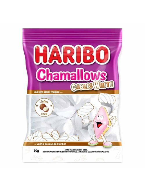 Marshmallow Chamallows Cables Branco Coco 80g - Haribo