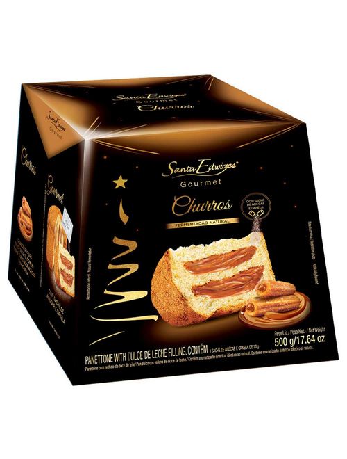 Panettone Churros Recheio Doce de Leite 500g - Santa Edwiges