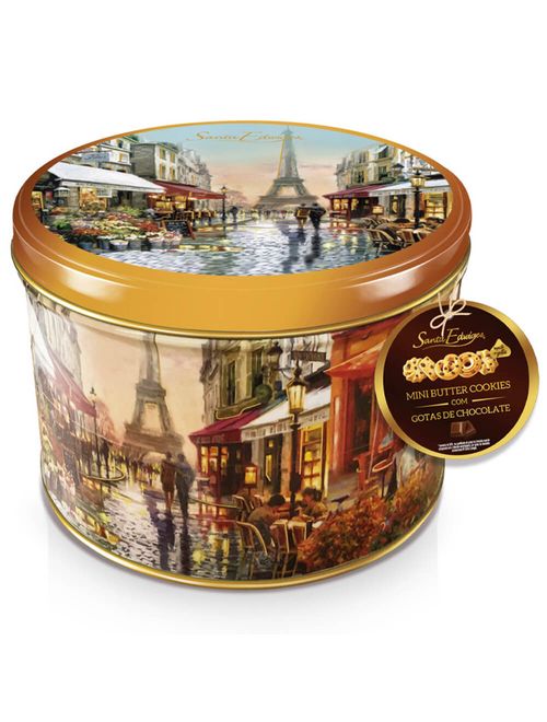Lata Biscoitos Amanteigados c/ Chocolate 200g Unidade - Santa Edwiges