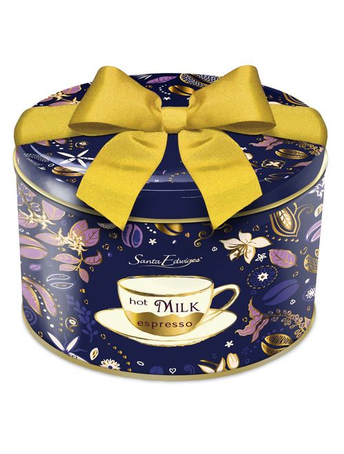 Lata Colecionável Biscoitos Amanteigados Gotas Chocolate Laço 400g Unidade - Santa Edwiges