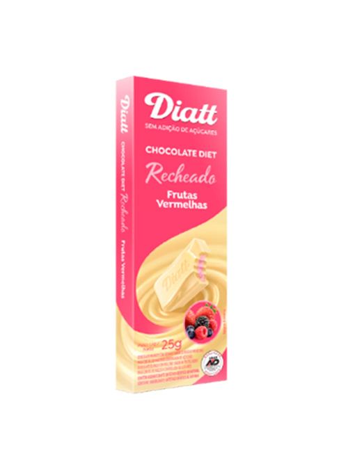 Tablete de Chocolate Recheado com Frutas Vermelhas Diet 25g - Diatt