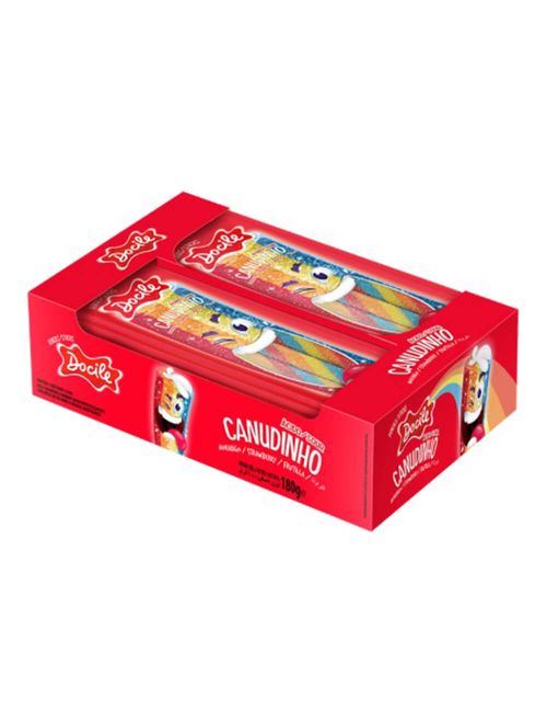 Canudinho Bala de Gelatina Morango Cítrico Color 15g c/12 - Docile