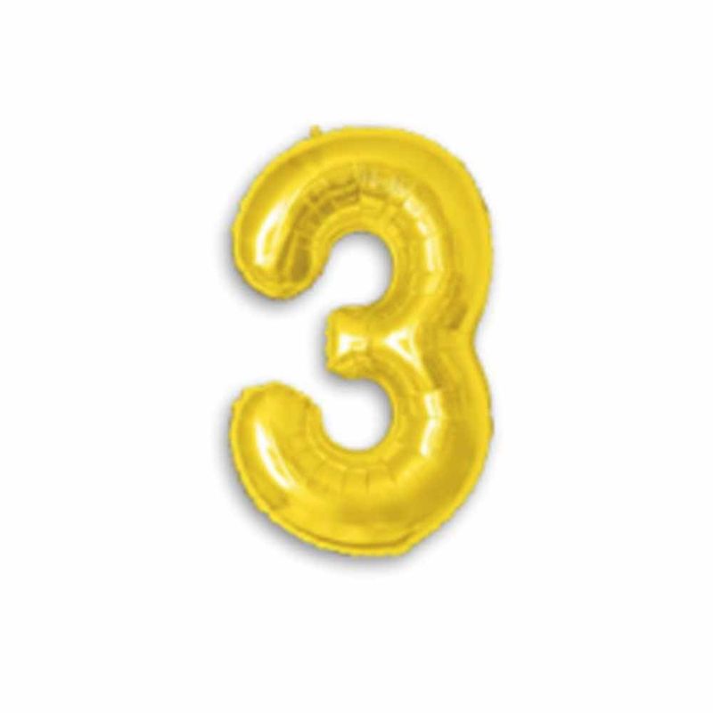 Balao-Metalizado-16----40cm-Ouro-Numero-3---Make