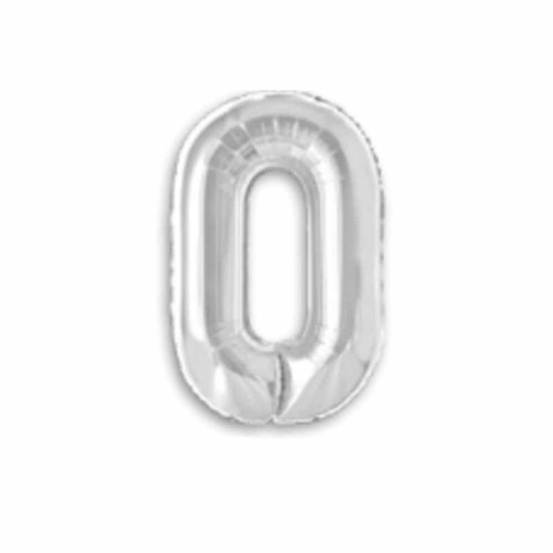 Balao-Metalizado-16----40cm-Prata-Numero-0---Make