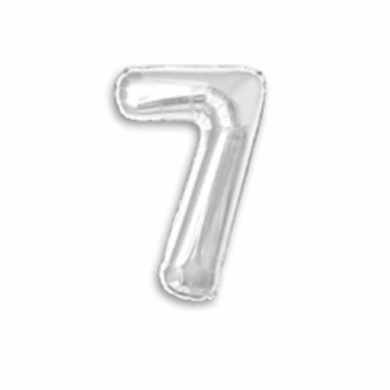 Balao-Metalizado-16----40cm-Prata-Numero-7---Make