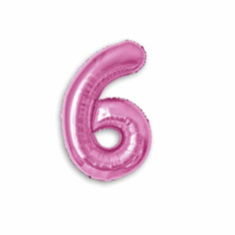 Balao-Metalizado-16----40cm-Pink-Numero-6---Make