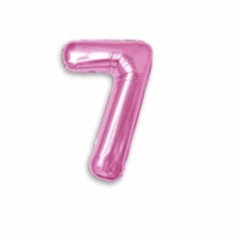 Balao-Metalizado-16----40cm-Pink-Numero-7---Make