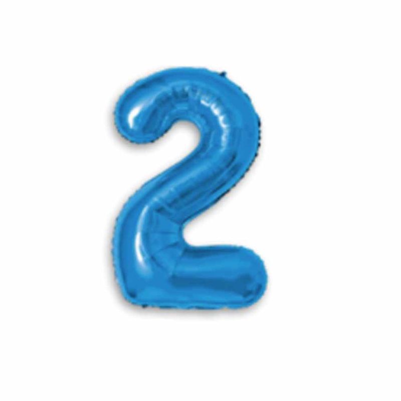 Balao-Metalizado-16----40cm-Azul-Numero-2---Make