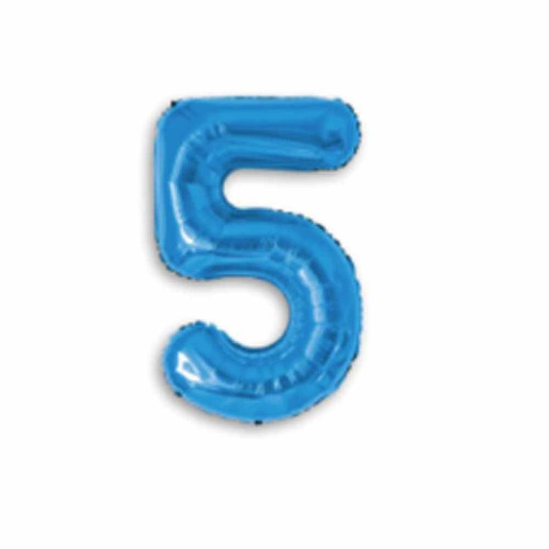 Balao-Metalizado-16----40cm-Azul-Numero-5---Make