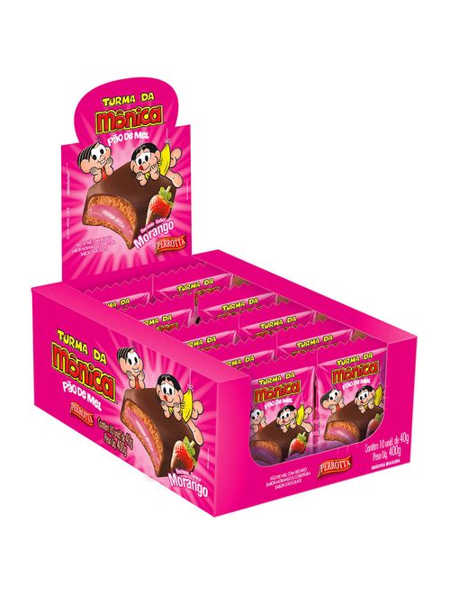 Pão de Mel Turma da Mônica Morango 40g c/18 - Perrotta