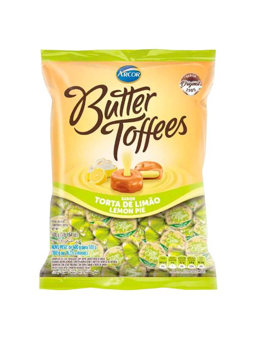 Bala Butter Toffees Torta de Limão 500g - Arcor