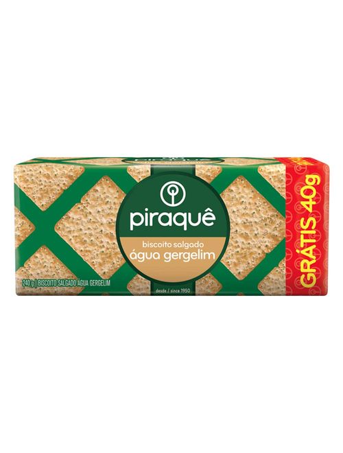Biscoito Salgado Água Gergelim 240g - Piraquê