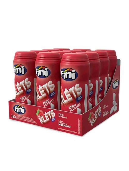 Goma de Mascar Klets Morango 30g c/12 - Fini