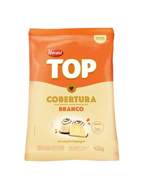 Gotas de Chocolate Fracionado Top Branco 400g - Harald