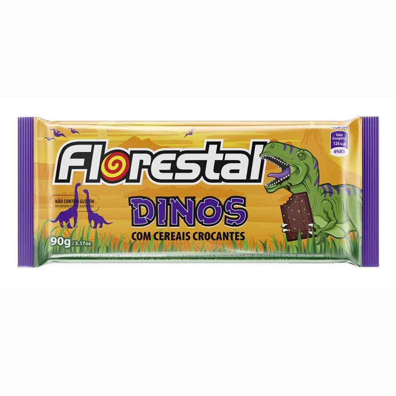Tablete-de-Chocolate-Ao-Leite-com-Cereais-Crocantes-Dinos-90g---Florestal