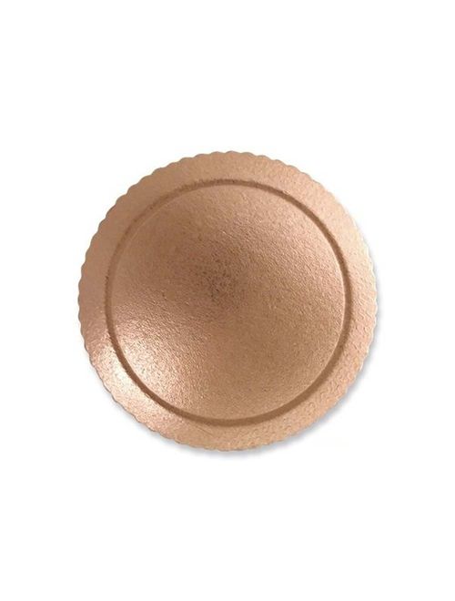 Prato Plano Cake Board Ouro Rosé Redondo 24cm - Ultrafest