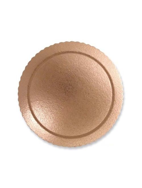 Prato Plano Cake Board Ouro Rosé Redondo 28cm - Ultrafest