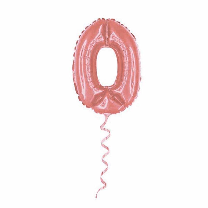 Balao-Metalizado-16----40cm-Rose-Gold-Numero-0---Golden