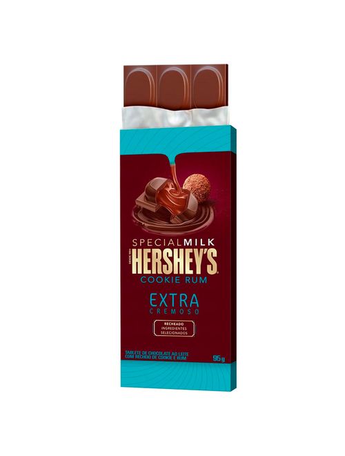 Tablete Recheado Special Milk Cookie Rum 95g - Hersheys