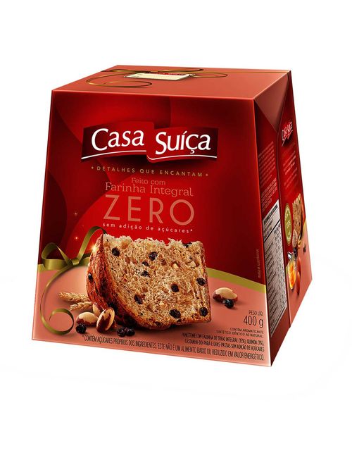 Panettone Integral Zero Açúcar 400g - Casa Suíça