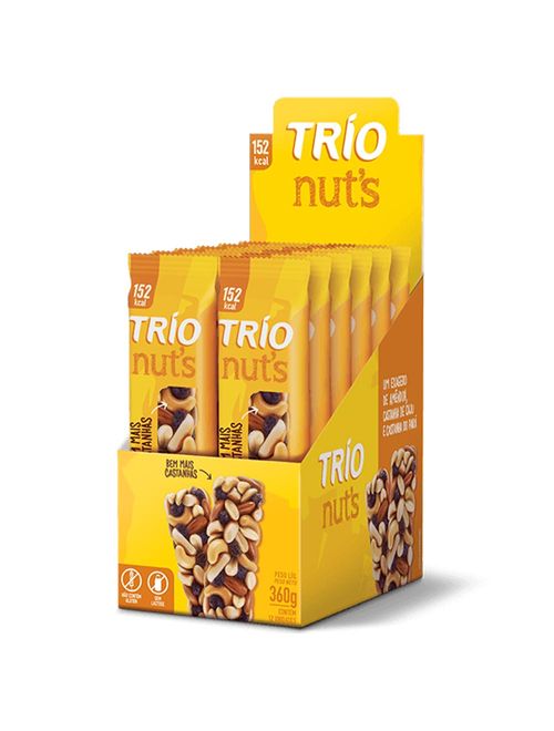 Barra de Nuts Castanhas Tradicional c/12 - Trio