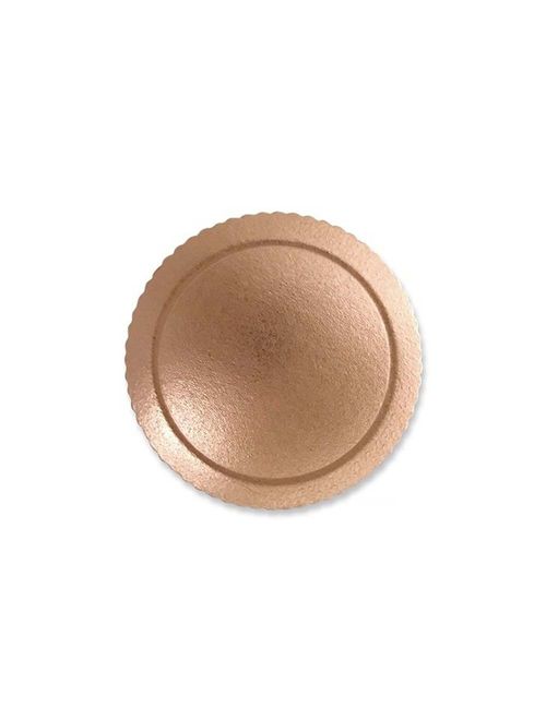 Prato Plano Cake Board Ouro Rosé Redondo 15cm - Ultrafest