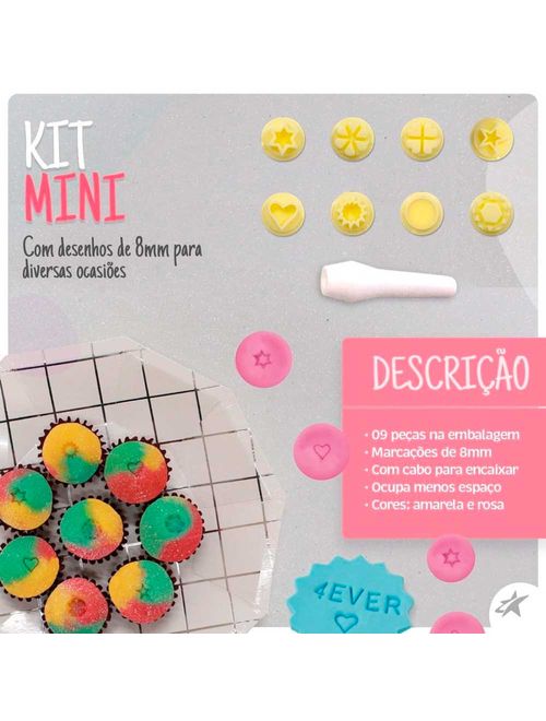 Kit Carimbo para Doces Mini Formas c/9 - Blue Star