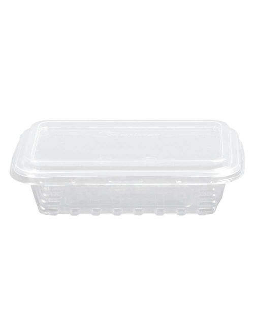 Pote Plástico Retangular Transparente Freezer/Microondas 250ml c/24 - Copozan