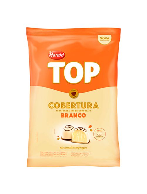 Gotas de Chocolate Fracionado Top Branco 1,010kg - Harald