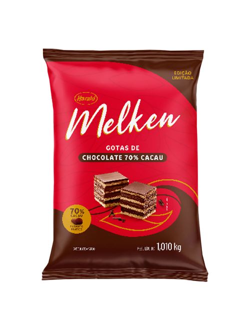 Gotas Chocolate Melken Amargo 70% Cacau 1,05kg - Harald