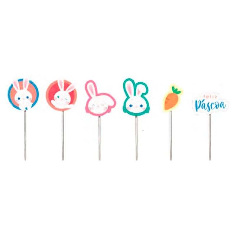 Pick-Decorativo-Pascoa-Coelhinhos-c-12---Cromus