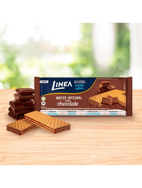 Wafer Integral Recheio Chocolate Zero Açúcar 105g - Linea