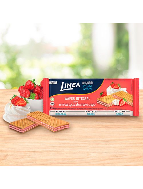 Wafer Integral Recheio Merengue de Morango Zero Açúcar 105g - Linea