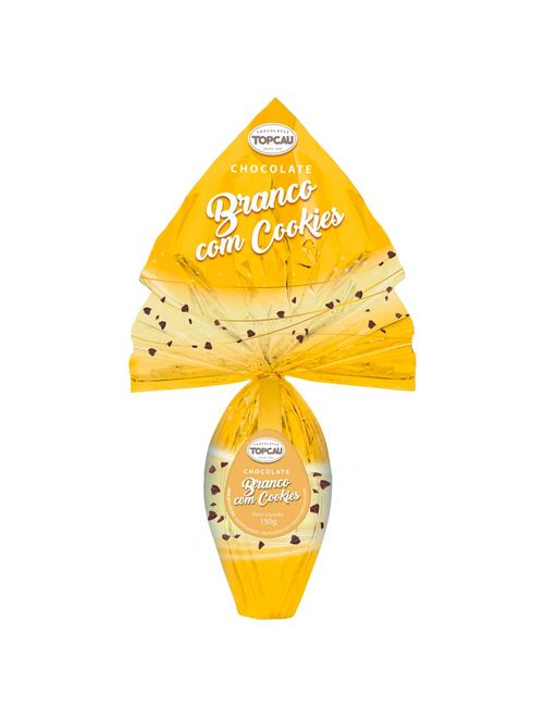 Ovo de Páscoa Chocolate Branco com Cookies 150g - Topcau