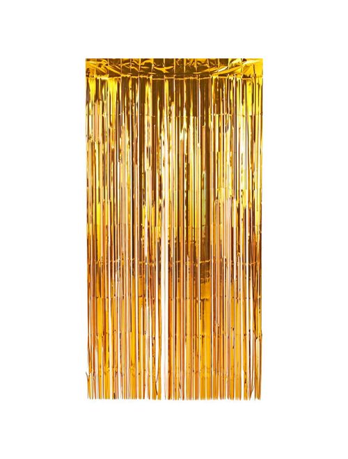 Cortina Decorativa Metalizada Dourada 100x200cm Un - Silver Plastic