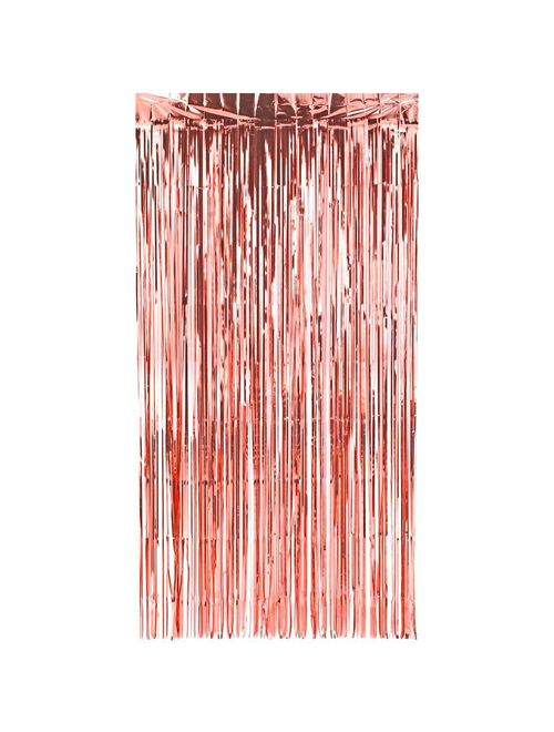 Cortina Decorativa Metalizada Rosê Gold 100x200cm Un - Silver Plastic
